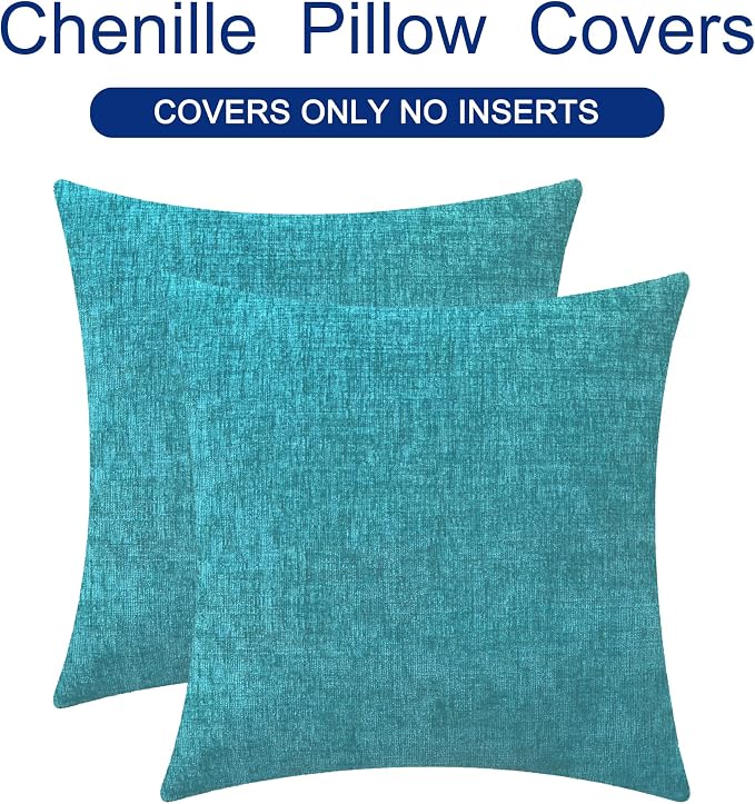 CaliTime Decorative Couch Throw Pillow Covers 20 X 20 Inches Lake Blue | Pack - Image 6