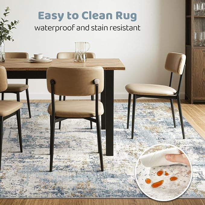 LOONGRUG 7x10 Area Rug Washable Large Neutral Modern Living Room Rugs | - Image 6
