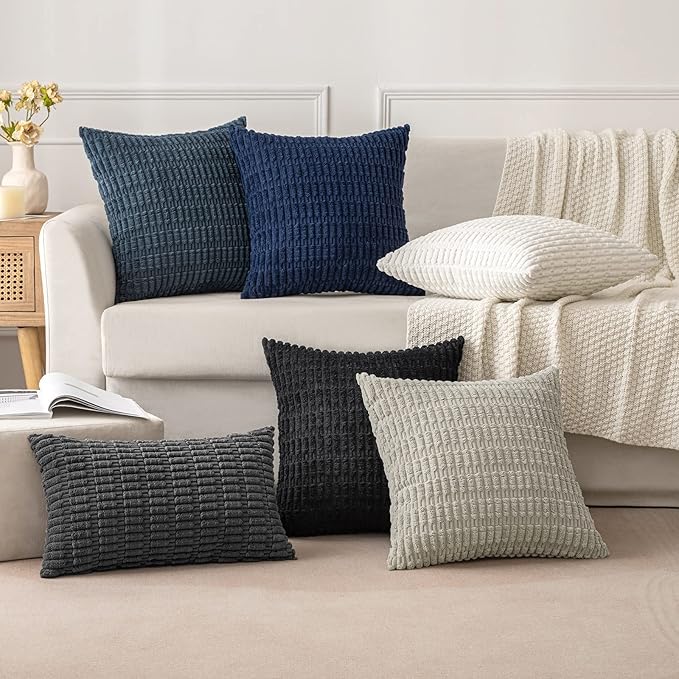 MIULEE Pack of 2 Corduroy Decorative Throw Pillow Covers 18x18 Inch Soft Boho - Image 3