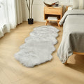 White Black Faux Sheepskin Runner Rugs 2x6 ft, Fluffy Fur Couch Covers | Shag by duduta