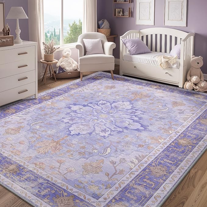 RELEANY Washable Area Rug, Large 9'x12', Water Repellent, Pet Friendly - Image 3