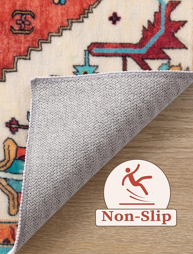 SERISSA 2'6"x18' Washable Non Slip Boho Runner Rug - Image 4