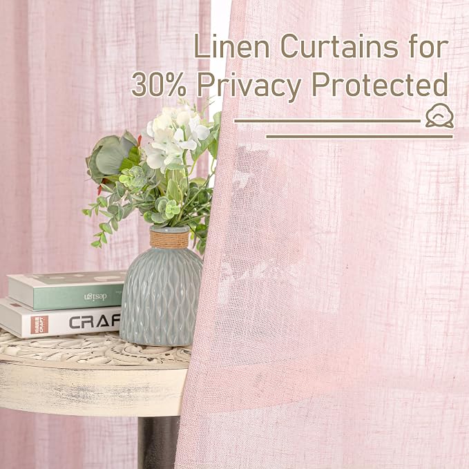 Sheer Linen Curtains 63 Inch Length - Image 5