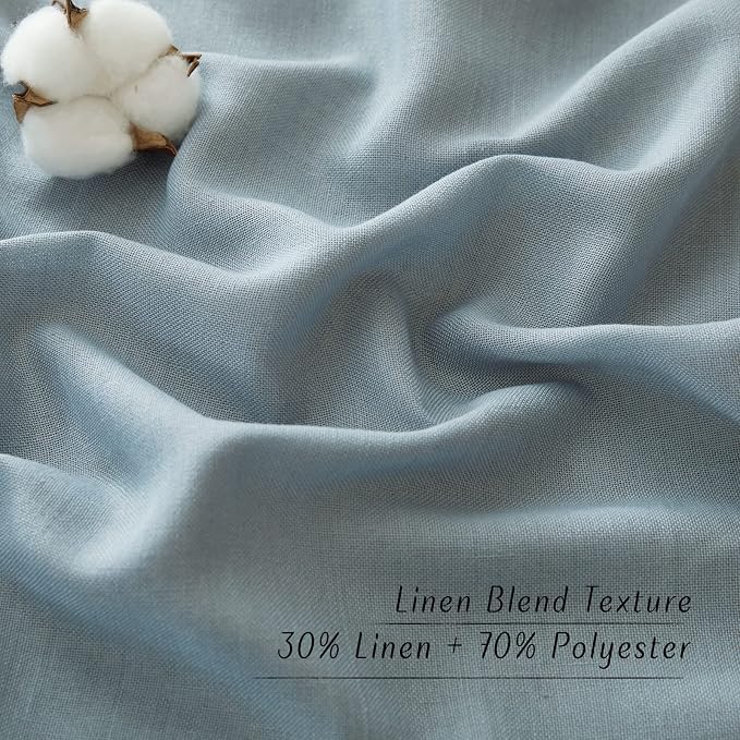 NICETOWN Linen Flax Semi Sheer Curtains 94" Length, Grommet Window Treatments - Image 6