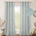 Linen Curtains 108 Inches Long for Living Room, Bronze Grommet Linen Textured by LAMIT
