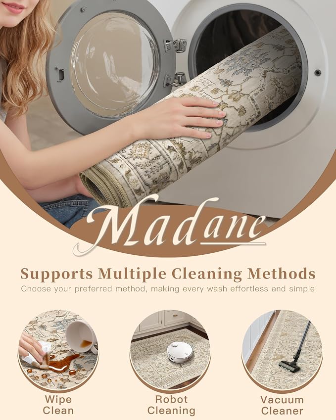 Madane Washable Runner Rugs 2x12 Long - Image 8