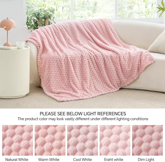 BEDELITE Pink Queen Blanket for Bed, Soft Cozy Gifts for Women, 90 * 90 | 3D - Image 6