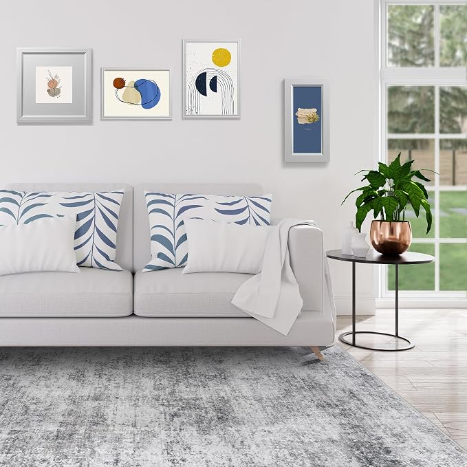 Aelenmu 9x12 Area Rugs for Living Room Bedroom Dining Room Washable Grey | Soft - Image 3