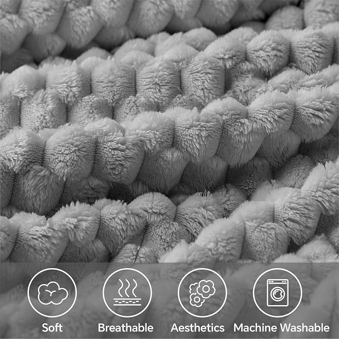 BEDELITE Grey Throw Blanket for Couch, Soft Cozy Gifts for Women, 50 * 60 | 3D - Image 3