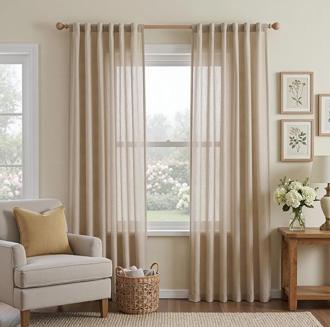 MYSKY HOME Patio Curtains for Sliding Door 90 inch Length 2 Panels Set by MYSKYHOME
