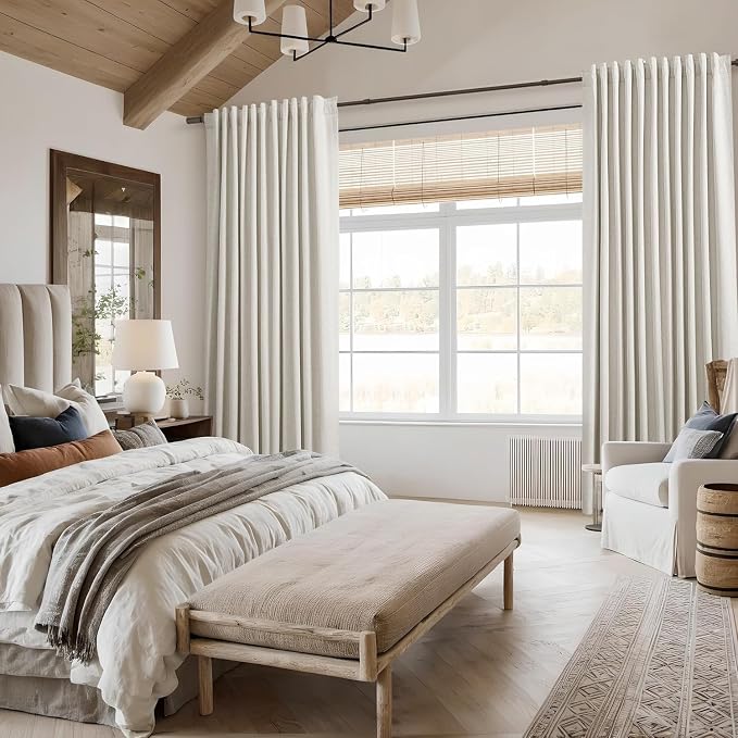 Extra Long 100% Blackout Linen Curtains - Image 6
