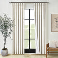 Natural Linen Pinch Pleated 100% Blackout Curtains 80 Inches Long 2 Panels | by Twodrapes
