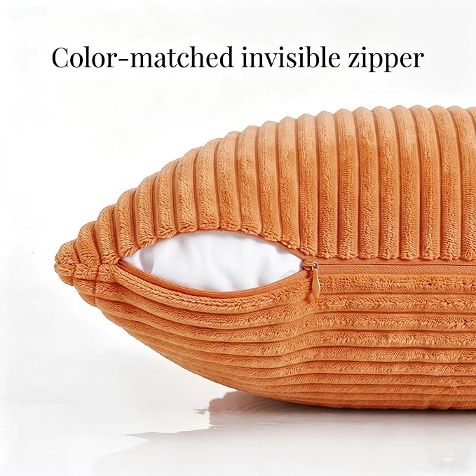 Fancy Homi 2 Packs Orange Lumbar Decorative Throw Pillow Covers 16x28 Inch - Image 3