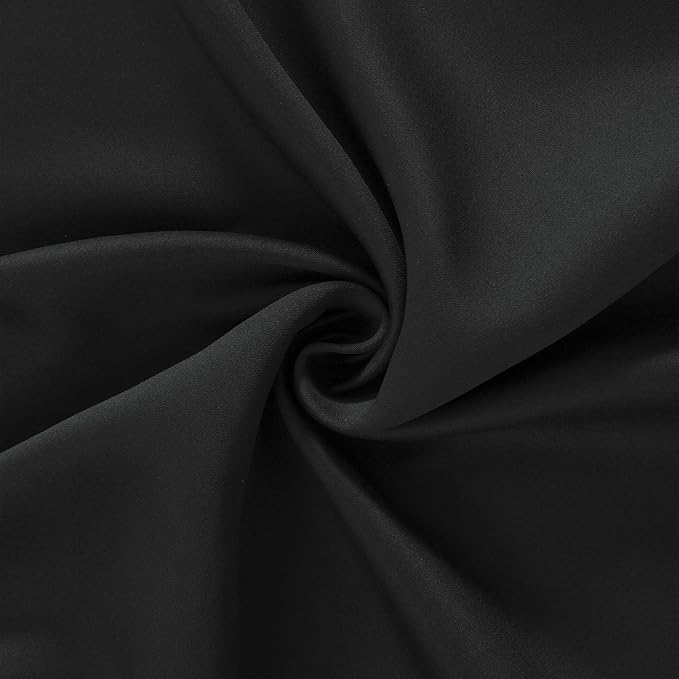 Black Thermal Blackout Curtains/52 x 45 Inch/Set of 2 Panels Room Darkening - Image 5
