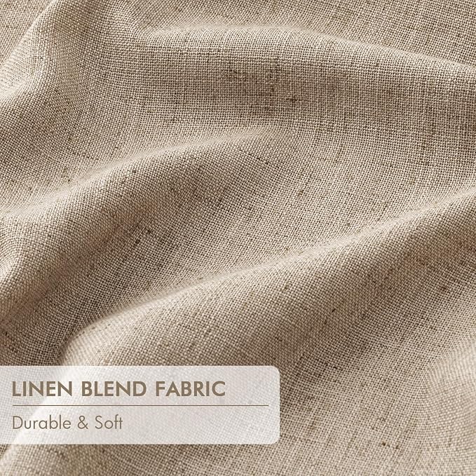 MIULEE Taupe Pinch Pleated 100% Blackout Linen Curtains 40x102 Inches | Room - Image 6