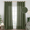 Sheer Linen Curtains 102 inches Long, Linen Textured Light Filtering Semi Sheer by LAMIT