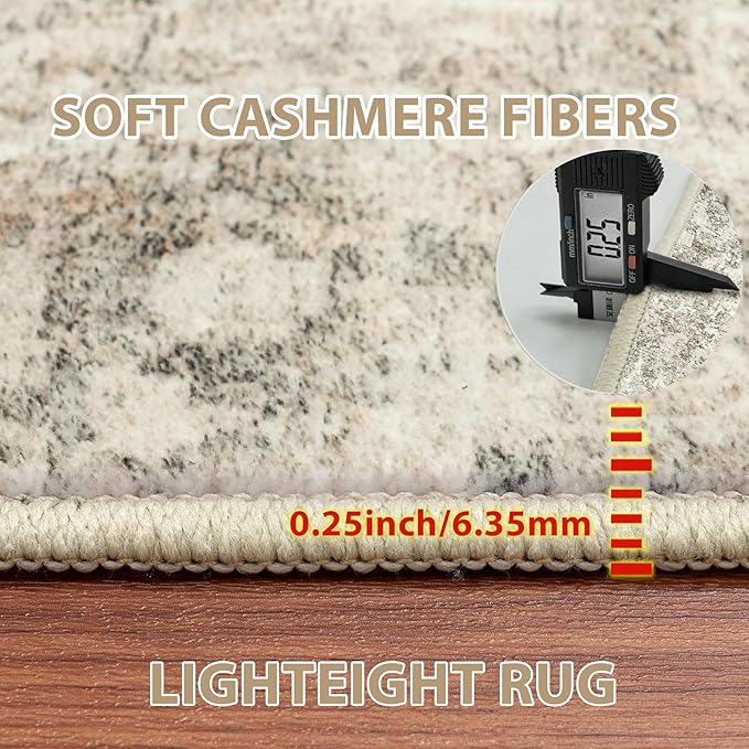 9x12 Area Rugs for Living Room Washable Bedroom Dining Room Beige Brown | - Image 5
