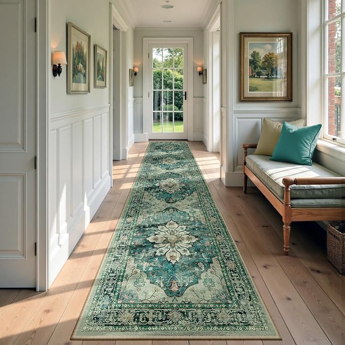RELEANY Washable Area Rug, Runner 2'6"x14', Water Repellent, Pet Friendly by RELEANY