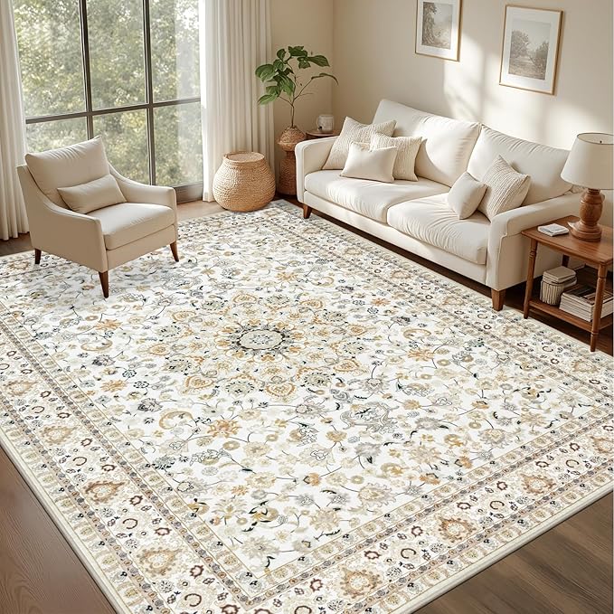 4x6 Area Rugs Living Room: Washable Vintage Rug - Image 2