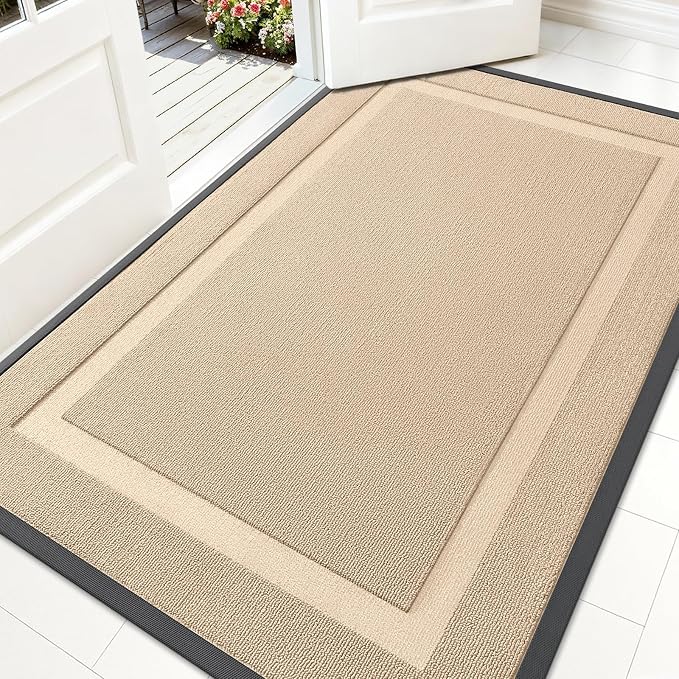 OLANLY Front Door Mat Outside 59x34, All-Season Heavy-Duty Rubber Doormat | by OLANLY