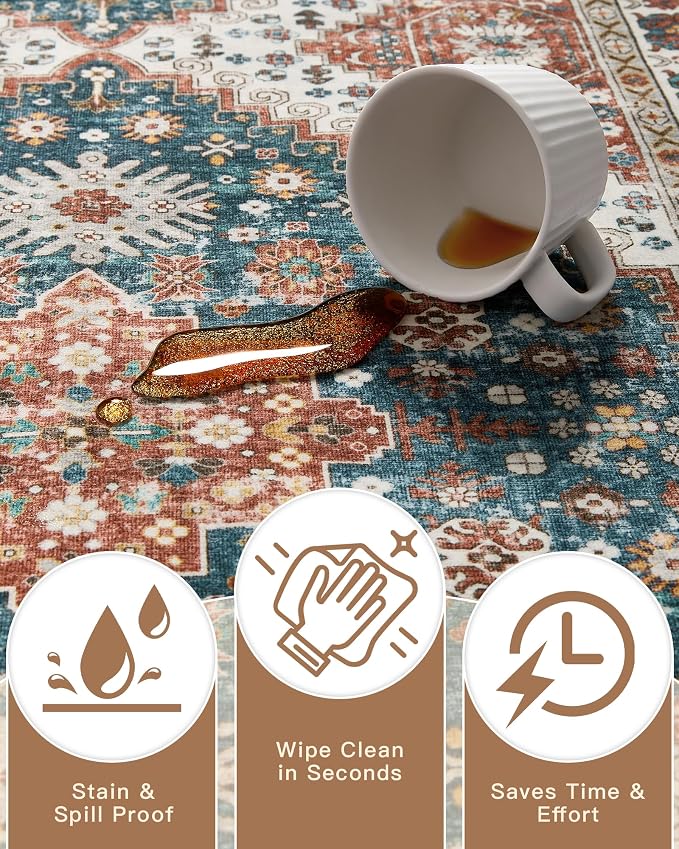 Madane Washable Area Rug 2x3 Small Entryway Rugs Non-Slip, Low Pile Floor Carpet - Image 7