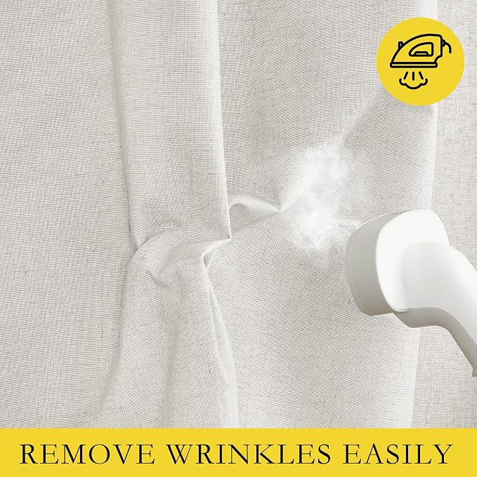 NICETOWN Extra Long Linen 100% Blackout Curtains 102 inches Length 2 Panels Set - Image 7