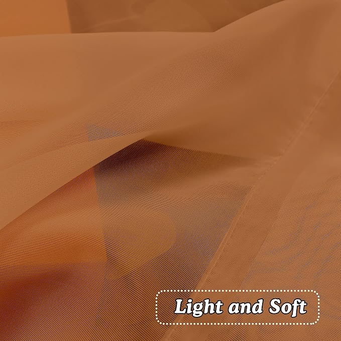 Orange Sheer Curtains 72 Inches Long 2 Panels - Image 2