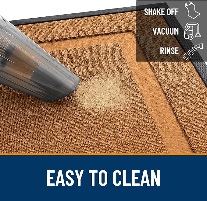 OLANLY Front Door Mat Outside 47x23, All-Season Heavy-Duty Rubber Doormat | - Image 5