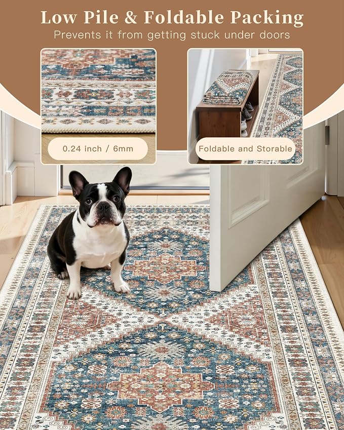 Madane Washable Area Rug 2x3 Small Entryway Rugs Non-Slip, Low Pile Floor Carpet - Image 6