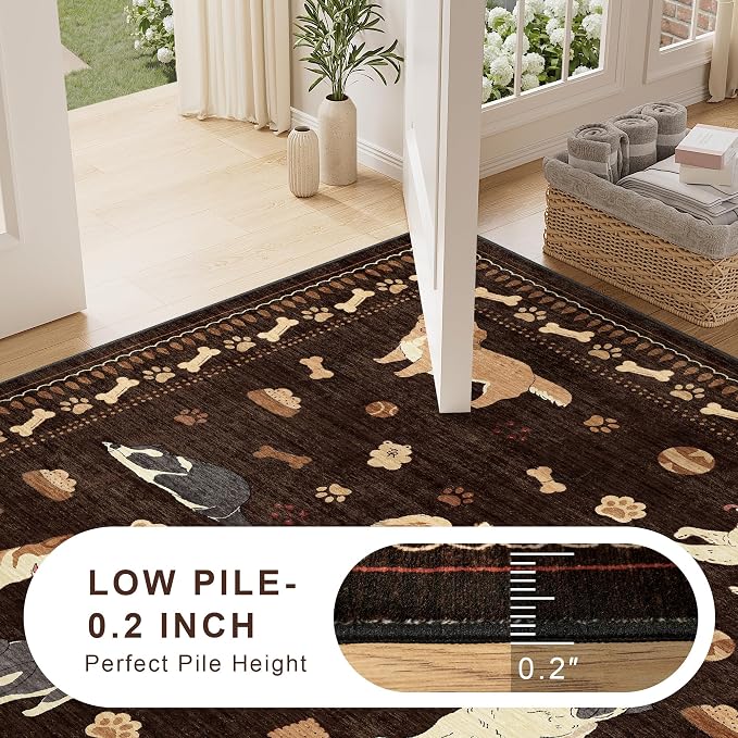 DUKINO 2.6x8 Kitchen Runner Rug, Washable Non Slip Dog Rug, Stain Resistant - Image 7
