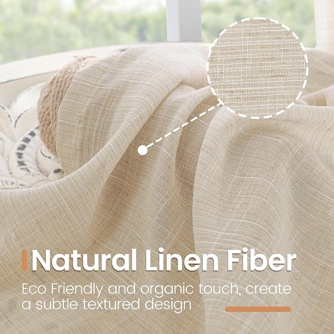 BGment Long Linen Curtains 102 Inch Length - Image 3
