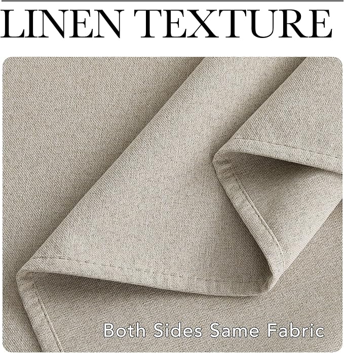 NICETOWN Farmhouse Style 100% Blackout Natural Faux Linen Curtains 90 inches - Image 7