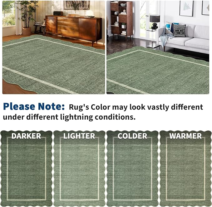 GarveeHome Scalloped Area Rug 4x6 - Image 9