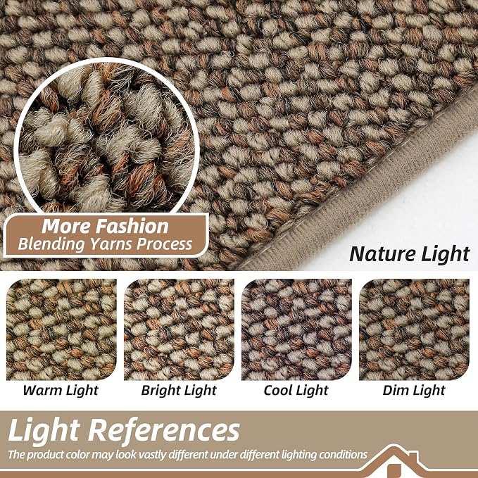 BEQHAUSE Dirt Trapper Door Mat 17" x 30" Half Circle Non Slip Rugs, Taupe | - Image 8