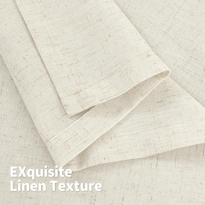 YoungsTex Natural Linen Semi Sheer Curtains 84 Inch Length - Image 7