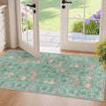 DUKINO 2x4 Rug for Entryway, Animal Washable Runner Rug for Kitchen, Teal | Non by DUKINO