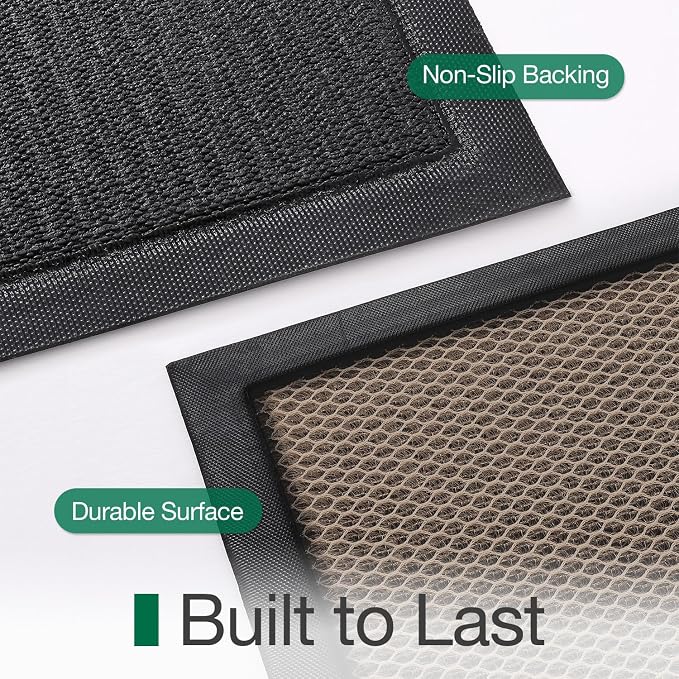 LUMI Outside Welcome Door Mat 36x59, Non-Slip Durable Rubber Easy Clean | Hello - Image 8