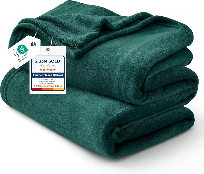 Bedsure GentleSoft Fleece Blankets King Size Emerald Green by Unknown