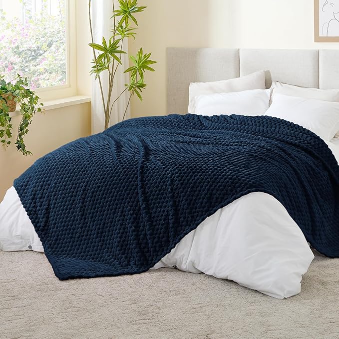 BEDELITE Navy King Blanket for Bed, Soft Cozy Gifts for Women, 108 * 90 | 3D by BEDELITE