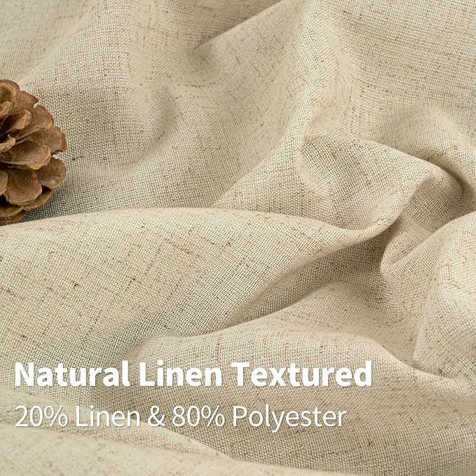 YoungsTex Burlap Linen Curtains 80 Inches Length - Image 3