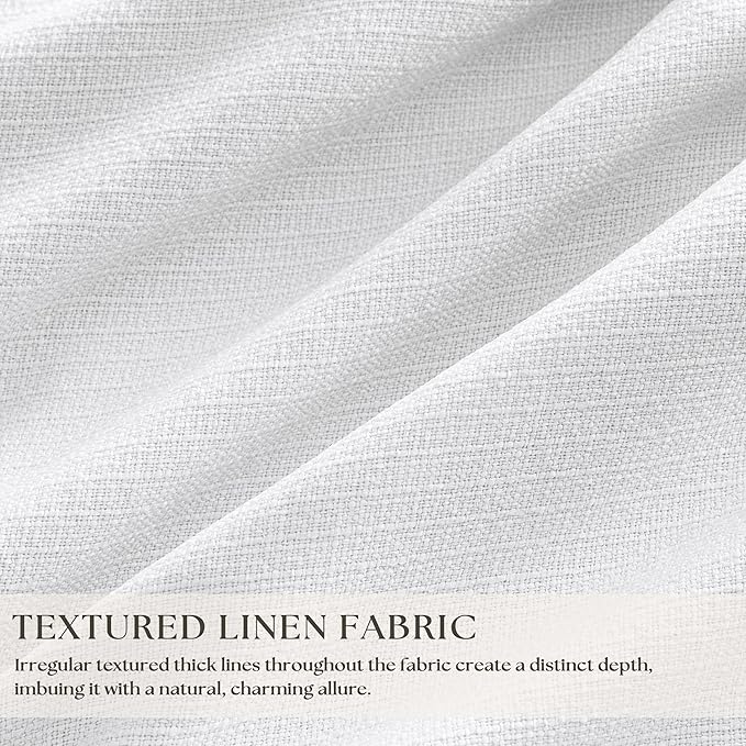 Snow White Pleated Linen 100% Blackout Curtains 90 Inches Long | Pinch Pleat - Image 3