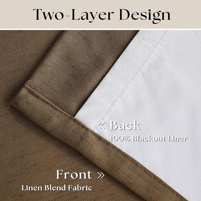 Dutch Cocoa 100% Blackout Pinch Pleated Linen 63 Inch Curtains - Image 4