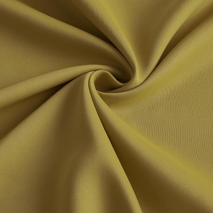 Yellow Pinch Pleated Curtains 108 Inch Length 2 Panels Set Noise Cancelling - Image 7