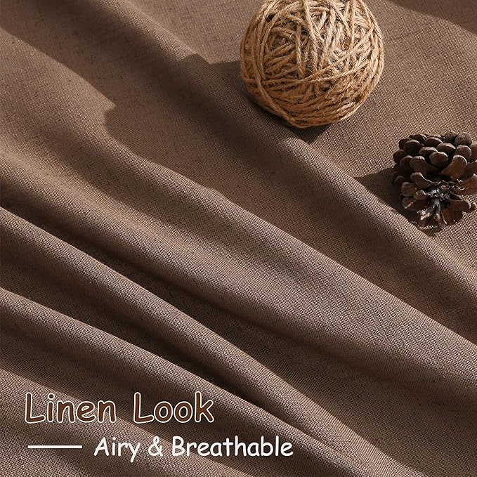 Caramel Brown Curtains 80 Inches Long 2 Panels Set - Image 5