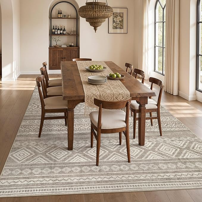 cotiled Boho 10x12 Area Rug for Living Room: Large Moroccan Washable Rug | - Image 6