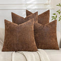 Set of 4 Soft Textured Decorative Throw Pillow Covers 20x20 Inch Cozy Farmhouse by Cozoomy
