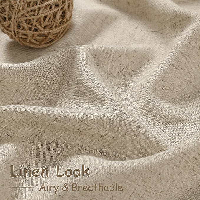 Taupe Burlywood Linen Curtains 80 Inch Length - Image 4