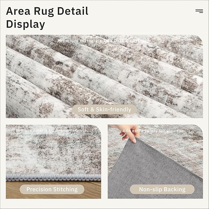 Soalmost Abstract Rug 5x7 Washable Area Rugs - Image 6