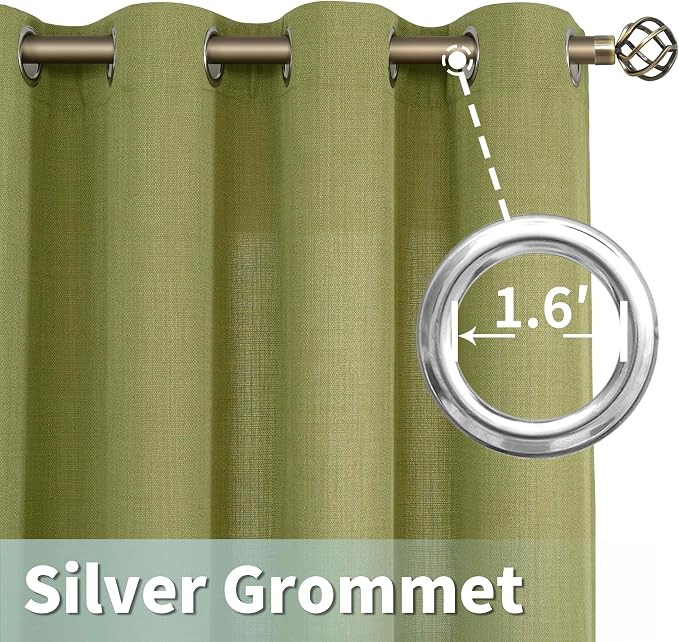 63 Inch Semi Sheer Linen Curtains - Image 5