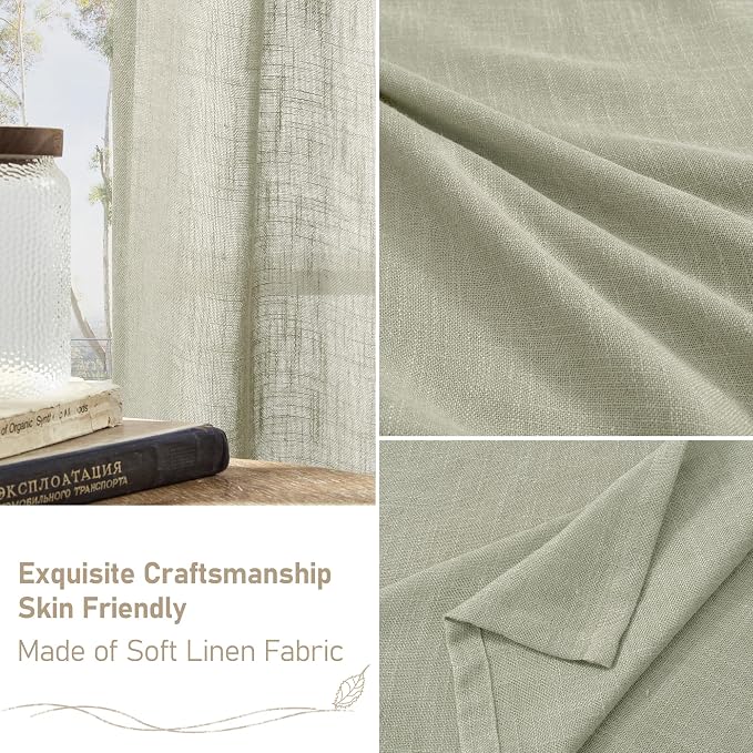 95 Inches Long Sheer Linen Curtains - Image 7